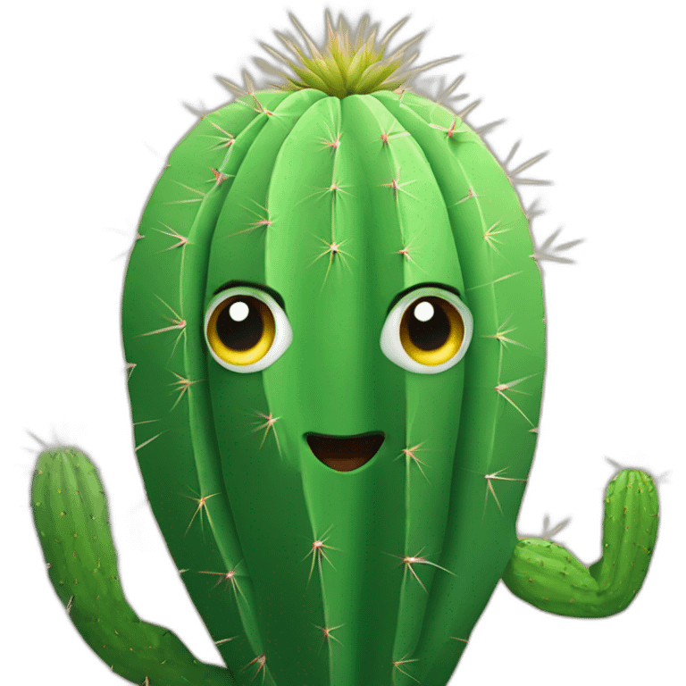 Un cactus avec des yeux emoji