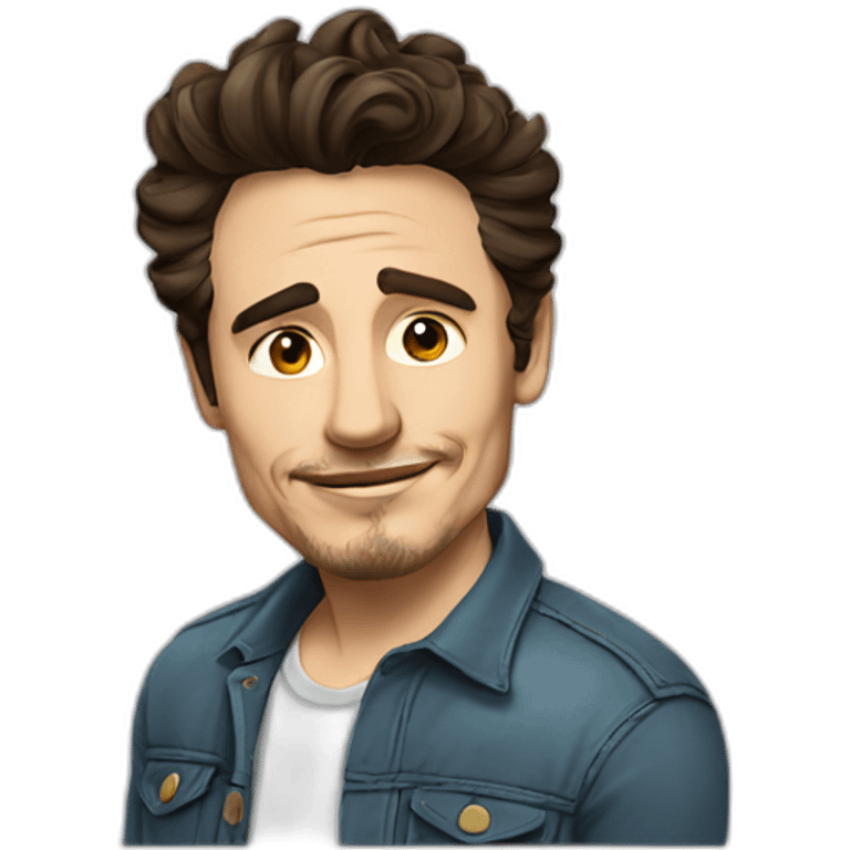 james franco cartoon wearing shirt emoji