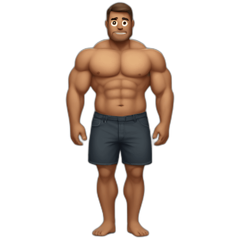 muscular man with fat belly emoji