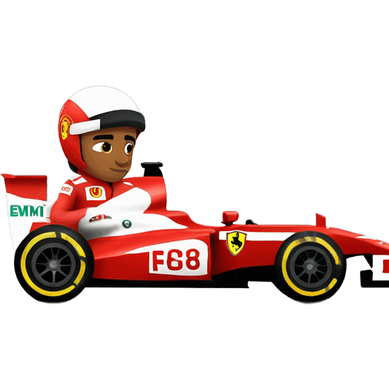 Lewis HAmilton in Ferrari f1 car emoji