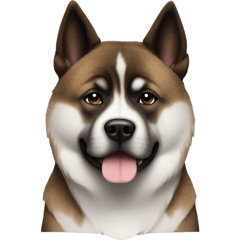 Brindle Akita with brindle fur pointed ears  emoji