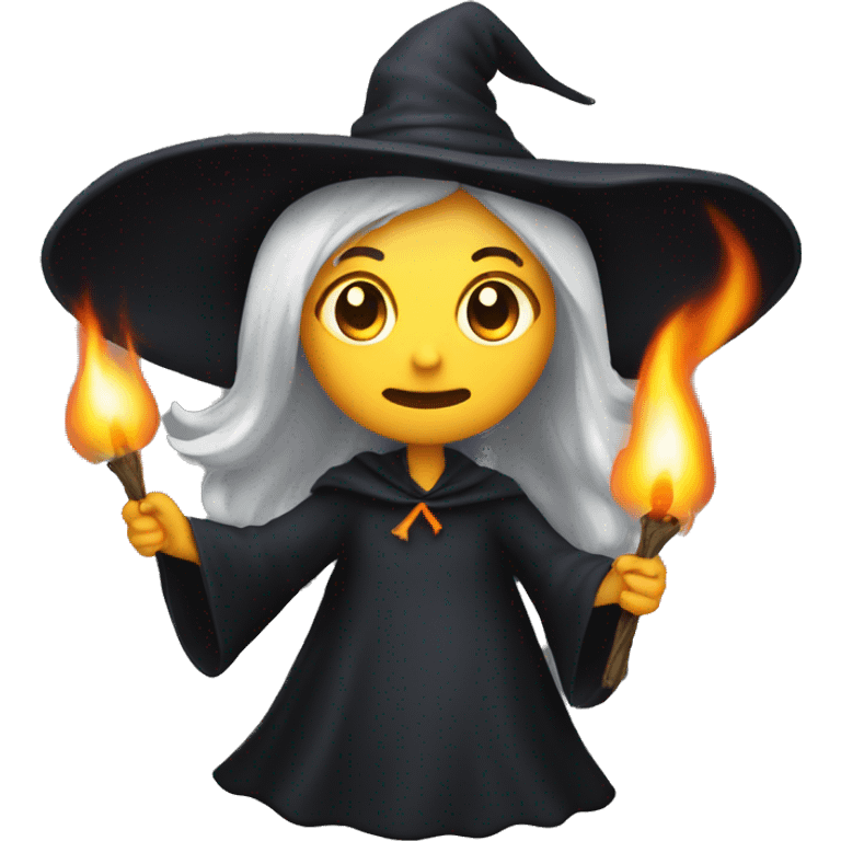 Witch burning candle  emoji