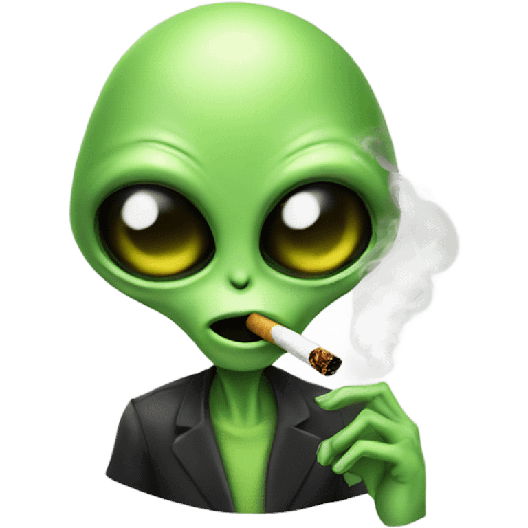 Alien smoking emoji