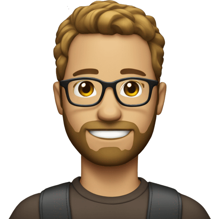 35yo male with shrt hair, glasses and beard emoji