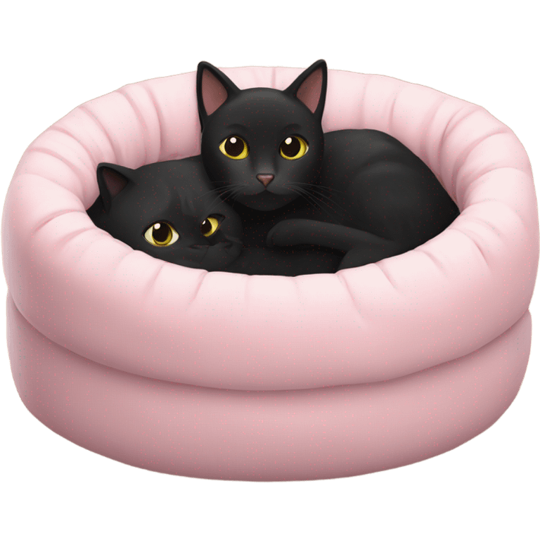 Black cat in a cat bed emoji