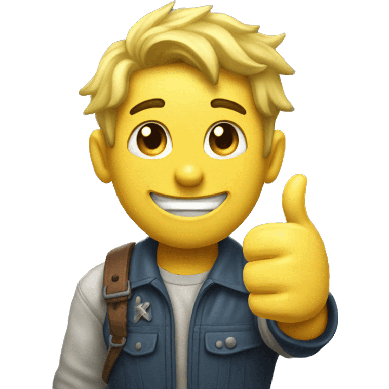 Valut-boy thumbs up fallout wearin ga  raincoa emoji