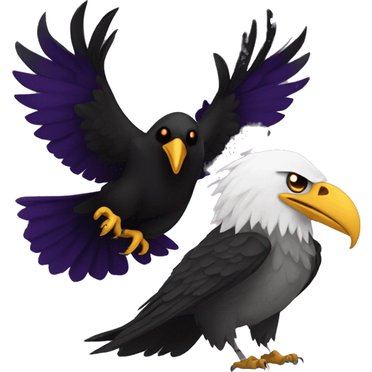 Raven vs eagle emoji