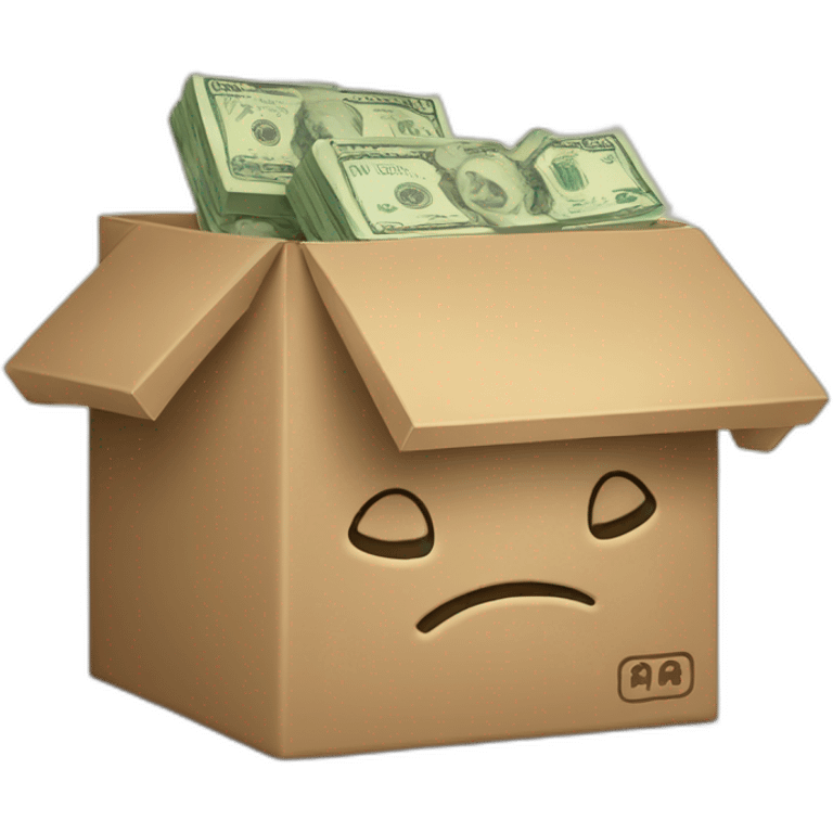 Box with money emoji