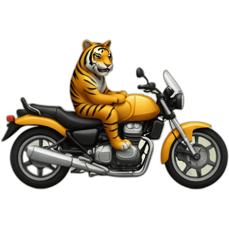 Tigre sur une moto emoji