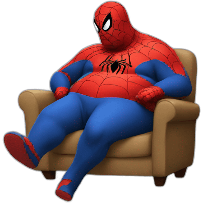 Fat-spiderman-WATCHING TV emoji