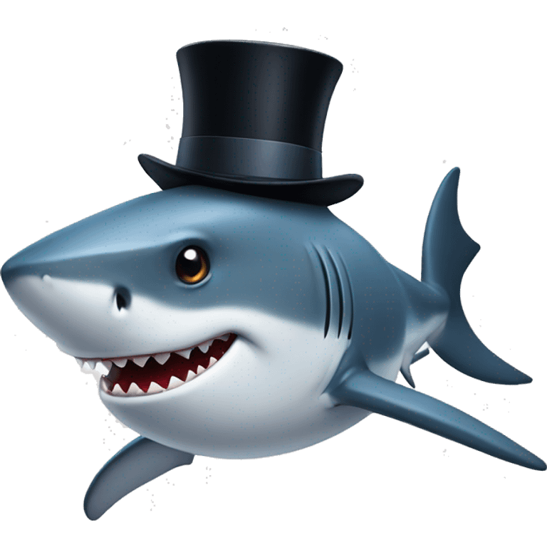 shark with top hat emoji