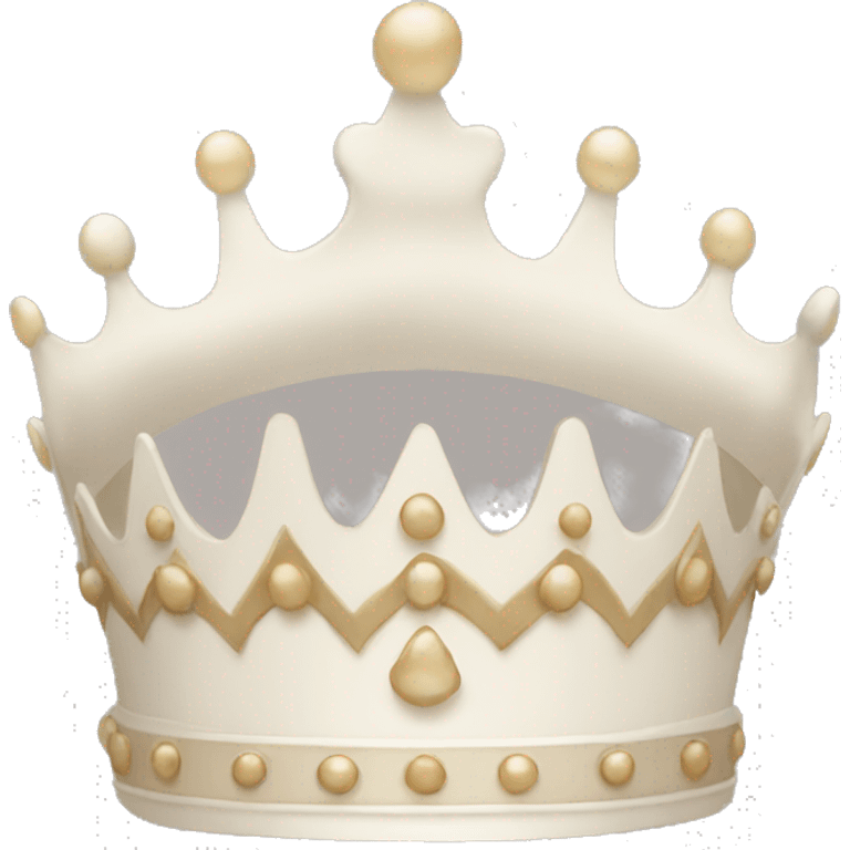 White and pastel beige crown emoji