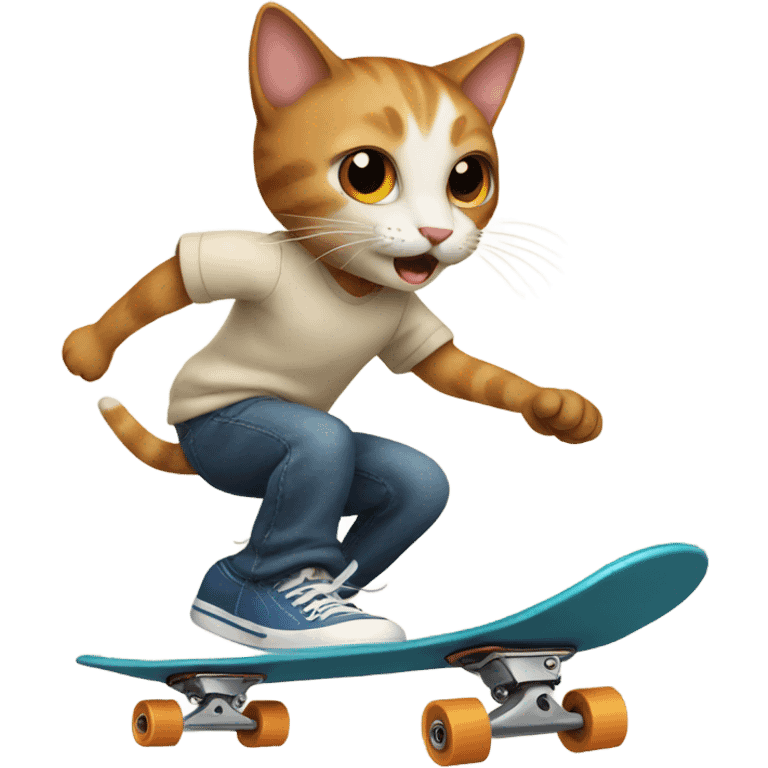 Cat skateboarding emoji