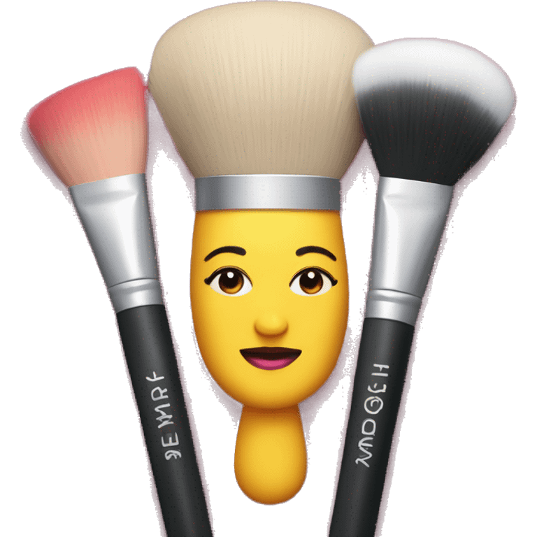 makeup brush & blush emoji