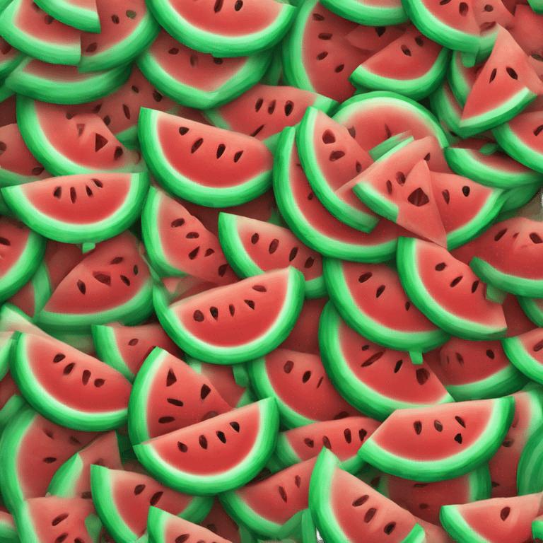 Hot realistic watermelon with crystallized emoji