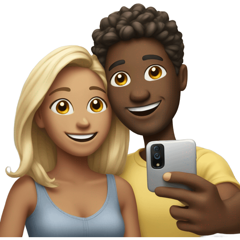 happy friends taking a selfie emoji