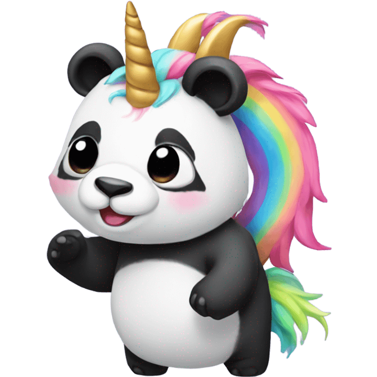 panda as a unicorn emoji