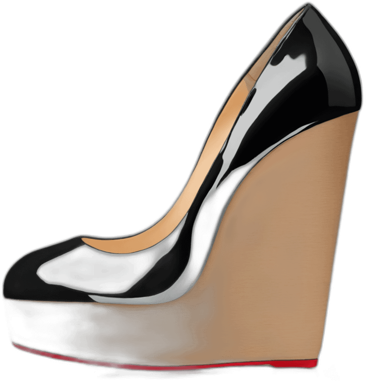 WEDGE LOUBOUTIN black PATENT emoji