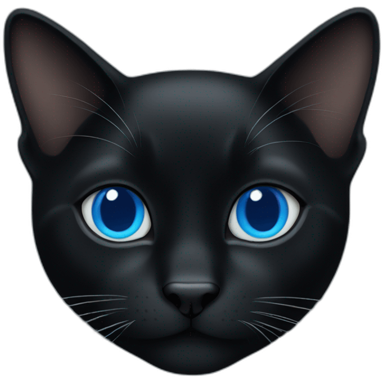 Black cat with blue eyes emoji