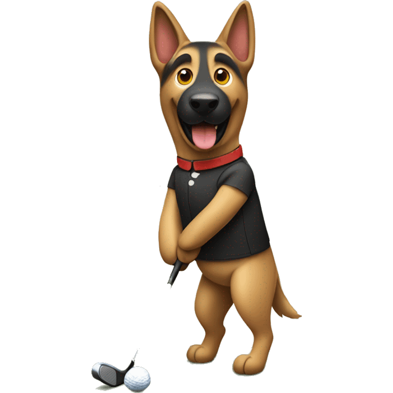 German shepherd golfing emoji