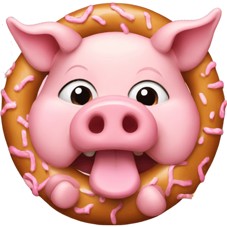 A pig eating a doughnut  emoji