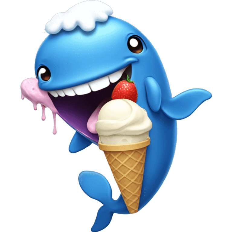 Whale eating ice cream  emoji