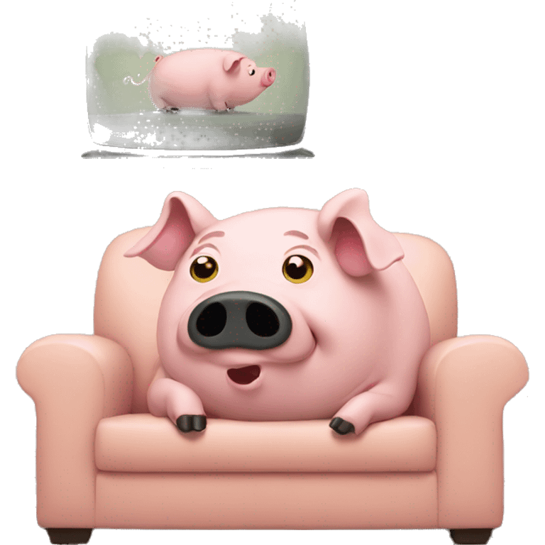 pig watching tv emoji