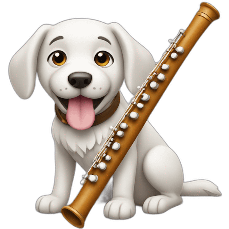 Dog playing flute emoji