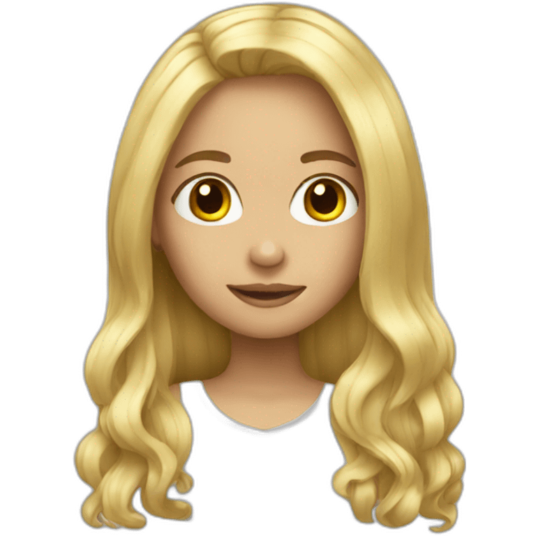 long hair blonde girl emoji