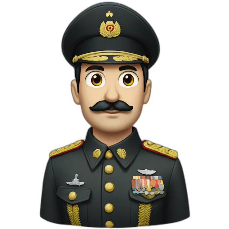 Straight moustache black haired russian officer ww2 emoji