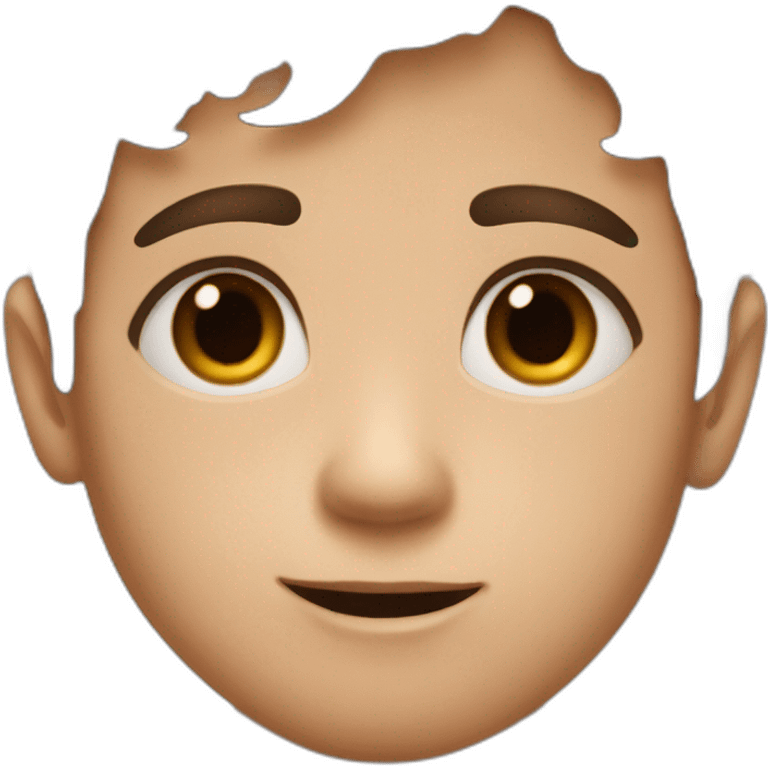 Boy with brown hair and birthmark on a right cheek emoji