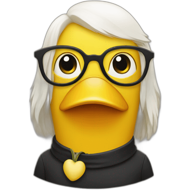 Yellow ducking with glasses emoji