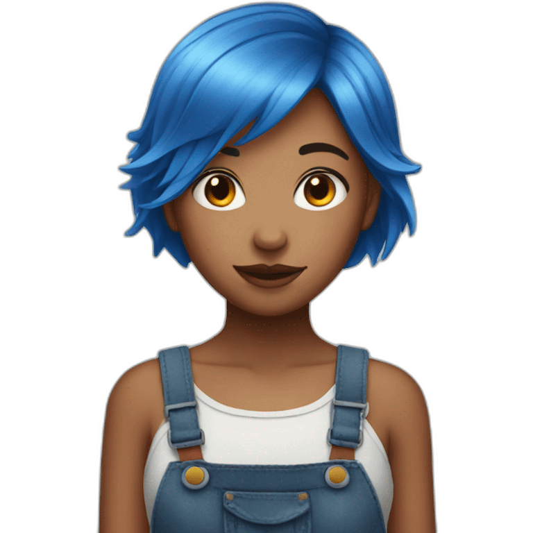 Short Blue and red hair girl emoji