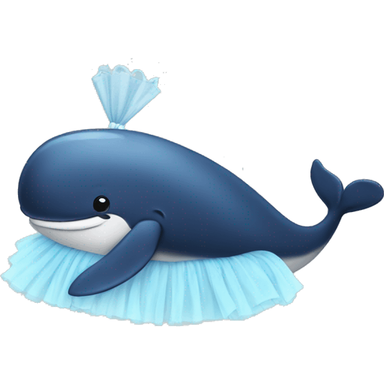 Whale wearing a tutu emoji