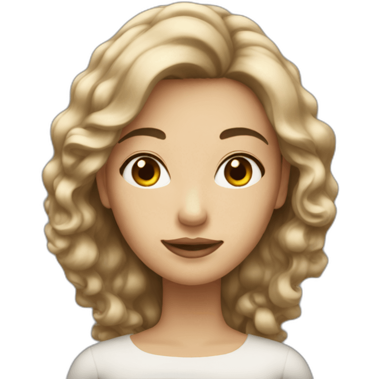 woman with marmaid hair in dark brown color and light skin emoji