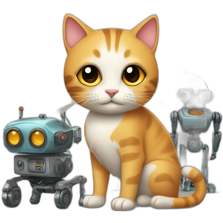 Cat and robots emoji