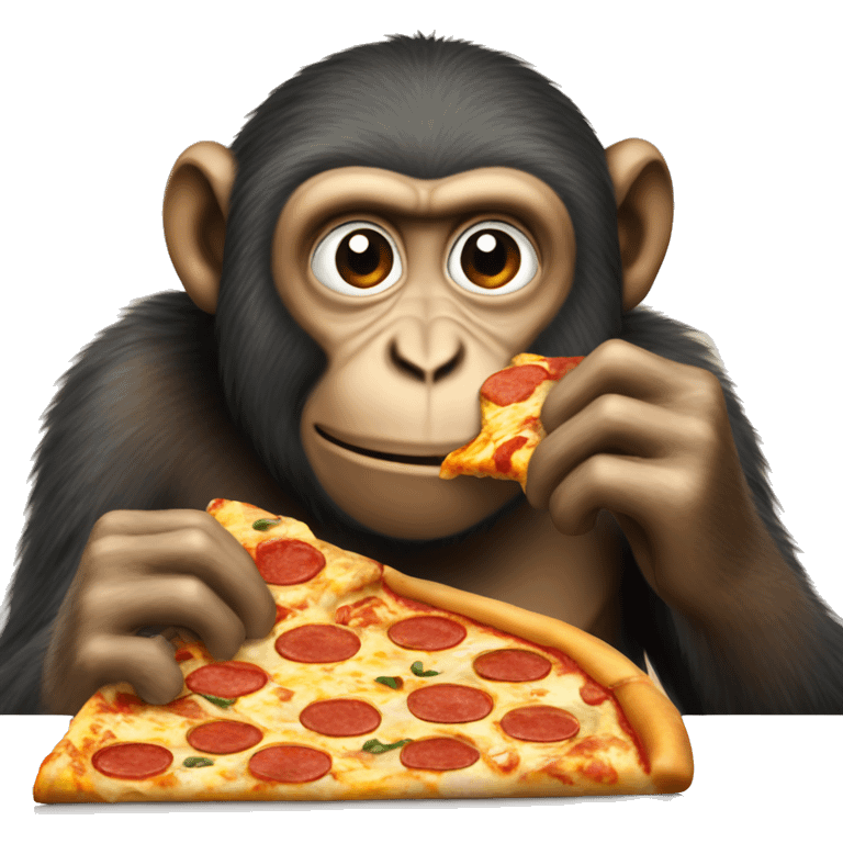 Monkey eating pizza emoji