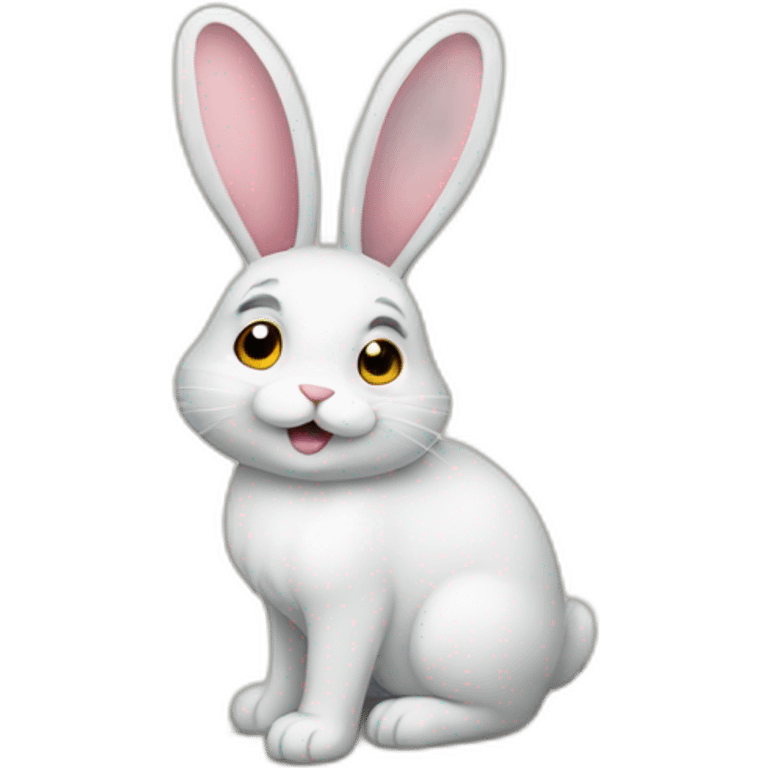 Lapin sur chat emoji