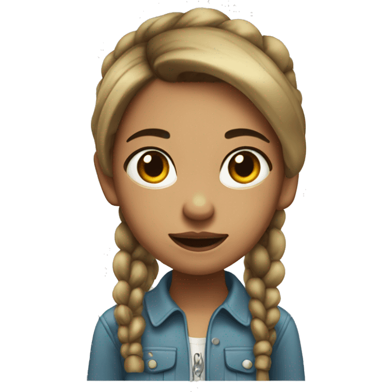 medium skin girl with two pony tails and a cigarette in her mouth  emoji