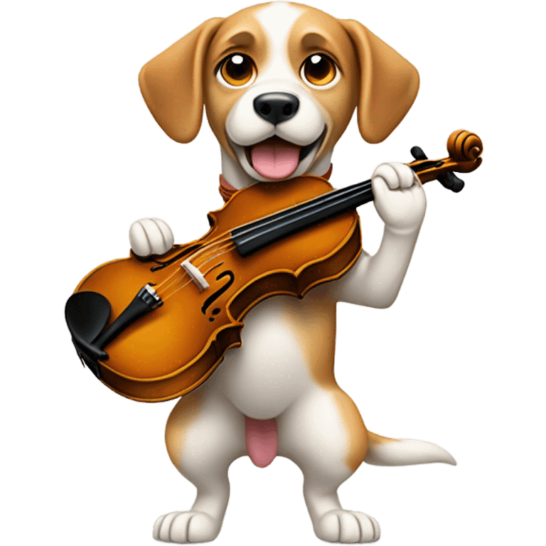 Dog playing violin emoji