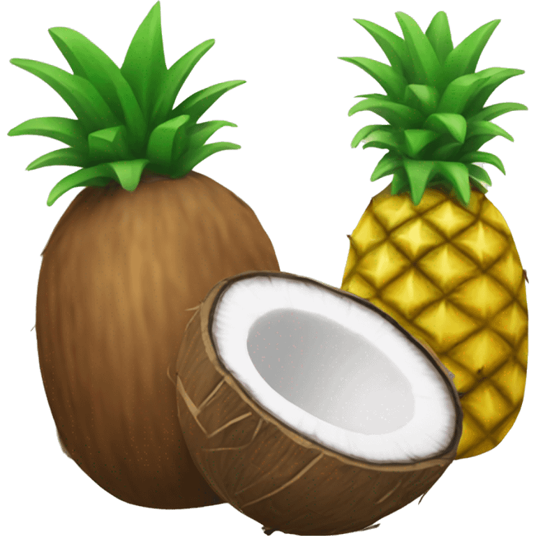 Coconut and pineapple  emoji