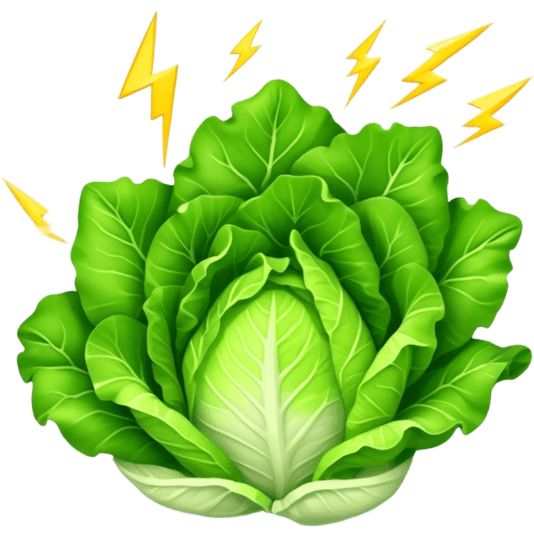 Lettuce with lightning emoji