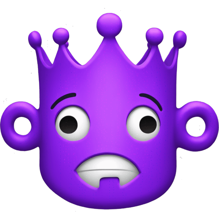 Puzzle piece crown, happy, purple emoji