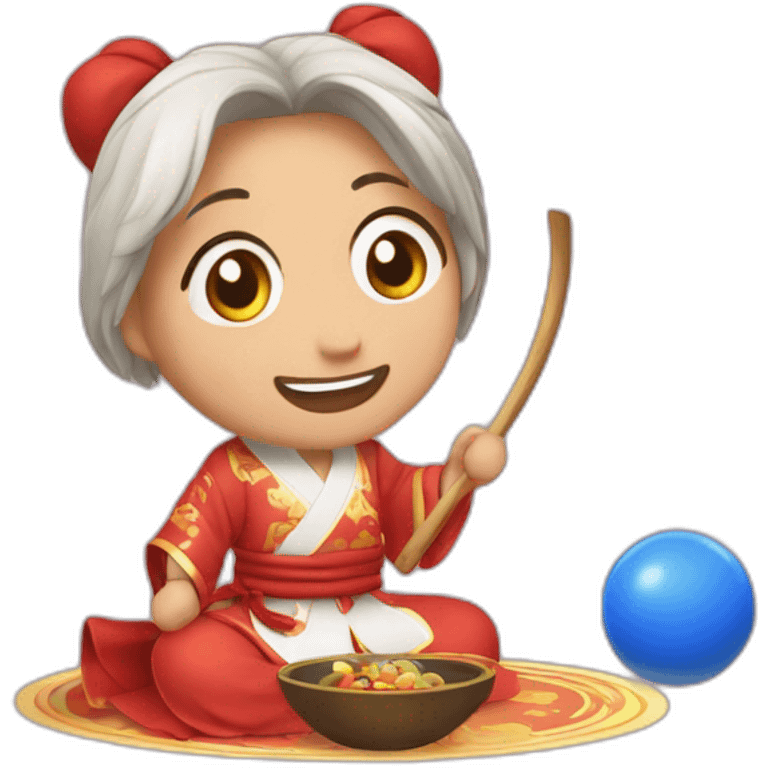 Chinois qui joue au jeux videos emoji