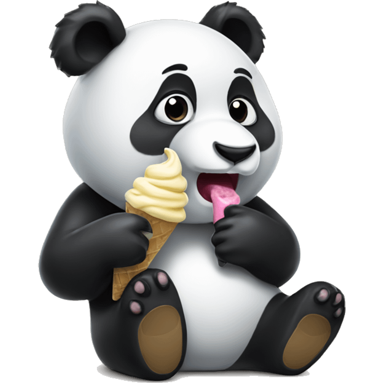 Panda eating ice cream emoji