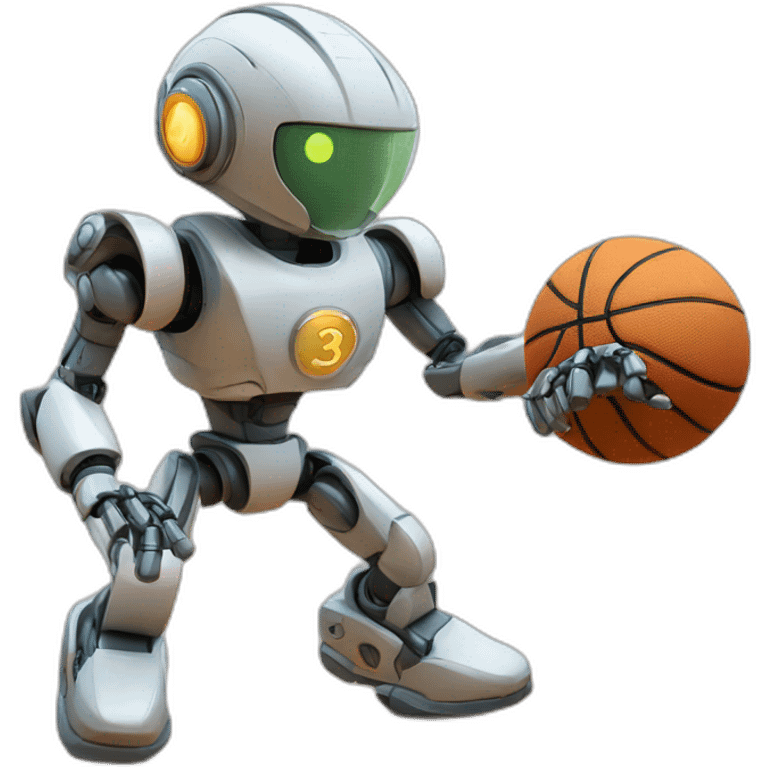 Robot playing basketball emoji