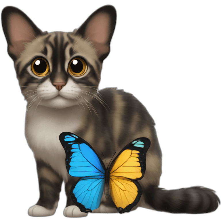 Un papillon avec une tête de chat emoji