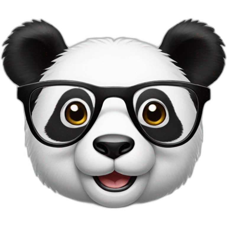 a happy panda bear with glasses emoji