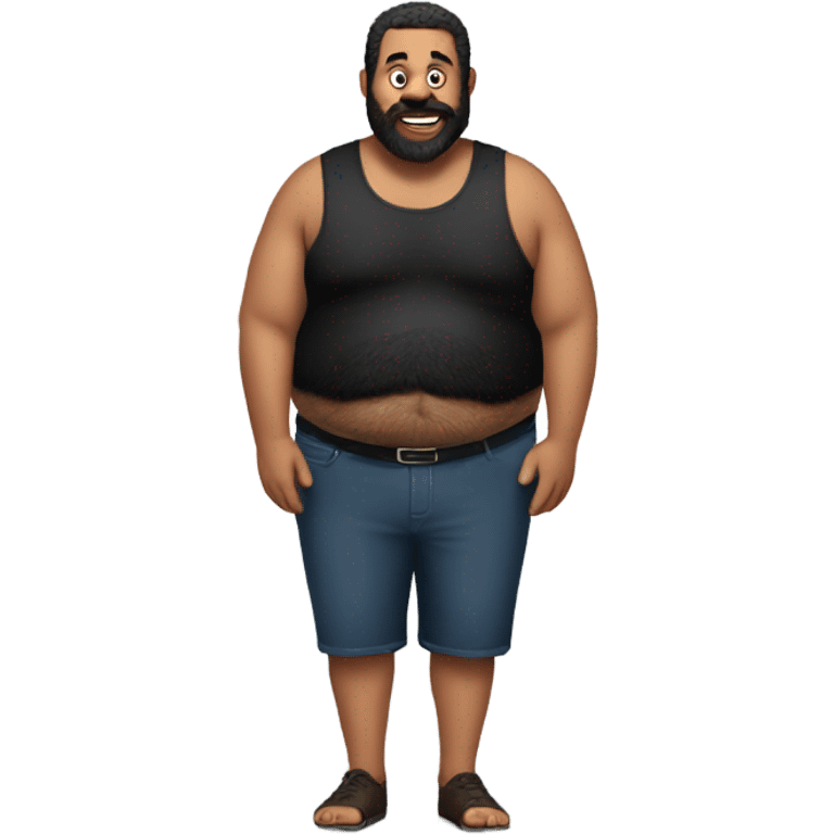 Men Whit big hairy belly emoji