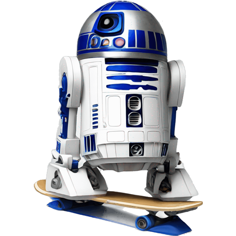 R2D2 doing a kickflip emoji